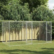 vidaXL Κλουβί σκύλου Ασημί 400 x 200 x 200 εκ. Επικαλυμμένος Χάλυβας