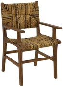 Πολυθρόνα Refane pakoworld φυσικό teak ξύλο-banana σχοινί 55x60x85εκ