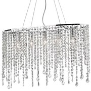 Φωτιστικό Οροφής Rain 008363 66,5x55/145x23,5cm 5xE14 40W Chrome Ideal Lux