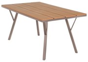 Τραπέζι FL6514 Fylliana Μεταλλικό Polywood Μπέζ 160x91x72 εκ. 160x91x72 εκ.