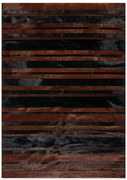 Δερμάτινο Χειροποίητο Χαλί Skin Stripes Black-Brown