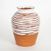 Βάζο Κεραμικό 752-20234 15,6x15,6x19,8cm Terracotta-White Estheti Home Κεραμικό
