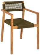 Πολυθρόνα CHARLOTTE Ξύλο Teak Φυσικό και Πράσινο Σχοινί 59x54x83Yεκ. 59x54x83 εκ.