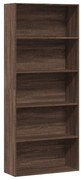 Ντουλάπι βιβλίων καφέ δρυς 80x30x189 cm Κατασκευασμένο ξύλο - Καφέ