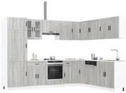 vidaXL Σετ Ντουλάπια Κουζίνας 14 Τεμαχίων Porto Επεξεργασμένο Ξύλο
