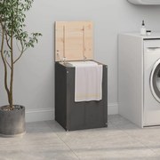 vidaXL Καλάθι Ρούχων Γκρι 44x44x66 εκ. από Μασίφ Ξύλο Πεύκου