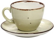 Φλυτζάνι Με Πιατάκι Cappuccino Πορσελάνης 220ml Terra Green ESPIEL TLH111K6