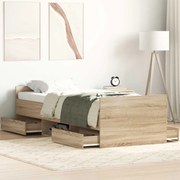 vidaXL Πλαίσιο Κρεβατιού με Κεφαλάρι/Ποδαρικό Sonoma Δρυς 90x190 εκ.