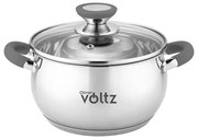 Κατσαρόλα Oliver Voltz OV51210N24, 24 cm, 6 l, Επαγωγή, Γκρι λαβές από σιλικόνη, Inox/Γκρί