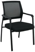 WOODWELL ASCO Πολυθρόνα Γραφείου Επισκέπτη Μέταλλο Βαφή Μαύρο, Mesh - Ύφασμα Μαύρο 61x64x92cm ΕΟ567,1