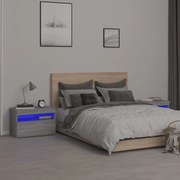 Κομοδίνα με LED 2 τεμ. Γκρι Sonoma 60 x 35 x 40 εκ. 3152829