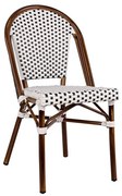 ΚΑΡΕΚΛΑ BISTRO ΑΛΟΥΜΙΝΙΟΥ BAMBOO LOOK ΜΕ ΛΕΥΚΟ-ΜΑΥΡΟ RATTAN HM5566.01 45x54x90Υεκ. (1 Τεμμάχια)