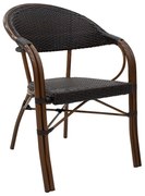 Πολυθρόνα Paula μέταλλο-pe rattan καφέ Υλικό: METAL-PE RATTAN 140-000029