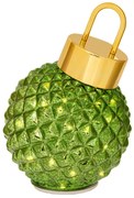 Διακοσμητική Χριστουγεννιάτικη Μπάλα Γυάλινη Πράσινη Περιστρεφόμενη Με Led Μπαταρίας Φ18εκ. iliadis 90915