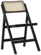 Καρέκλα Yoko πτυσσόμενη μπεζ pvc rattan-μαύρο πόδι 45x54x81 εκ.