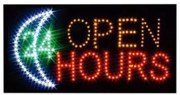 Φωτιζόμενη πινακίδα με led OPEN 24 HOURS OEM