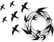 Διακοσμητικό Τοίχου Migration (Σετ 7Τμχ) 279ENZ2560 79x8x79/31x4x24/19x4x14cm Black Wallity Μέταλλο