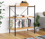 vidaXL Ράφια 3 Επιπέδων Μαύρο και Δρυς 80x40x92 εκ.
