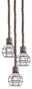 Φωτιστικό Οροφής Τρίφωτο Homelighting Grenade 77-3683 Rope/Black Matt