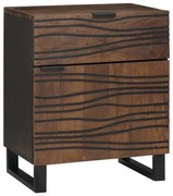 vidaXL Κομοδίνο με συρτάρι Καρυδιά 50 x 33 x 60 εκ Μασίφ ξύλο μάνγκο