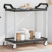 vidaXL Τροχήλατη Βάση 2 Επιπέδων Μαύρη 99 x 50 x 97 εκ. από Αλουμίνιο