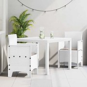 vidaXL Σετ Τραπεζαρίας Κήπου 3 pcs Λευκό 100 x 100 x 73 εκ