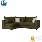 Πολυμορφικός-αναστρέψιμος καναπές Artemis pakoworld πράσινο αντικέ ύφασμα-εκρού μαξιλάρι 240x187x95εκ 168-000051