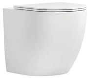 KARAG MILOS Λεκάνη Δαπέδου Rimless Με Κάλυμμα Λευκή Ματ Πορσελάνη