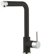 Armando Vicario Fluo 18510 Granite Nero Ψηλή Μπαταρία Κουζίνας Με αποσπώμενο Περιστρεφόμενο Ρουξούνι και Επιστόμιο