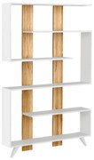 Βιβλιοθήκη Rain Megapap χρώμα λευκό - καρυδί 120x19,5x162εκ.