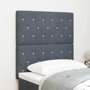 vidaXL Βελούδινο Κεφαλάρι Argyle με κεφαλάρι Σκούρο γκρι 80 cm Βελούδο
