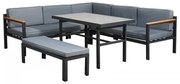 ΓΩΝΙΑΚΟ ΣΕΤ ΚΗΠΟΥ Fylliana Estelle ΓΚΡΙ ΧΡΩΜΑ 213x213x65εκ 378-125-059
