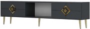 Έπιπλο Τηλεόρασης Robber 475OLV3079 150x29,6x40,6cm Anthracite-Gold