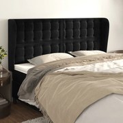 Κεφαλάρι με Πτερύγια Μαύρο 163x23x118/128 εκ. Βελούδινο 3118446