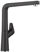 Blanco Avona-S SILGRANIT® Black Μπαταρία Κουζίνας με Περιστρεφόμενο Ρουξούνι και Αποσπώμενο ντους