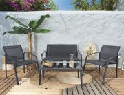 Σετ Κήπου & Βεράντας Naxos Home Deco Factory με Τραπέζι, Καναπέ και 2 Πολυθρόνες - Μέταλλο/Γυαλί/Πολυεστέρας