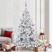 vidaXL Τεχνητό Χριστουγεννιάτικο Δέντρο με Άξονα with LEDs 210εκ. PVC