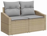 vidaXL Καναπές Κήπου με μαξιλάρι Μπεζ 123 x 62 x 69εκ συνθετικό ρατάν