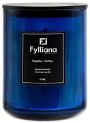 Αρωματικό Κερί FL80105 Fylliana &quot;Βαμβάκι&quot; σε Γυάλινο Βάζο 220gr Μπλέ Χρώμα με Συσκευασία Δώρου Φ8x10,5 εκ. 8x8x10.5 εκ.