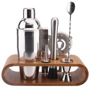 Σετ Σερβιρίσματος Κοκτέιλ Cook Concept απο Ανοξείδωτο Ατσάλι με Ξύλινη Βάση απο Μπαμπού - 8 τεμάχια