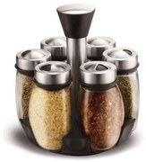 Βάζα Μπαχαρικών Σε Βάση Barril (Σετ 7Τμχ) BQ28681037 Clear-Inox Banquet Γυαλί