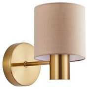 Φωτιστικό Τοίχου - Απλίκα SE21-GM-16-SH3 ADEPT GOLD MATT WALL LAMP BROWN SHADE+ - 51W - 100W - 77-8306