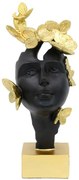 Διακοσμητική Φιγούρα Face Mask 374-225-475 13x9x31cm Black-Gold Πολυρεσίνη