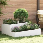 vidaXL Γλάστρα Κήπου Λευκό 100 x 100 x 50 cm Ατσάλι