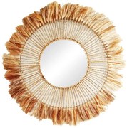 Καθρέπτης Namiere Inart abaca σε φυσικό Φ100x4εκ 339-000026 339-000026 Καφέ