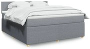 Κρεβάτι Boxspring με Στρώμα Ανοιχτό Γκρι 180x200 εκ. Υφασμάτινο - Γκρι