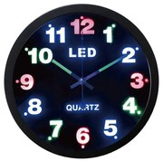Ρολόι Τοίχου με Πολύχρωμο Φωτισμό LED