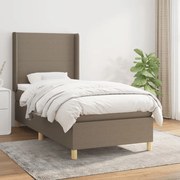 vidaXL Κρεβάτι Boxspring με Στρώμα Taupe 80x200 εκ. Υφασμάτινο