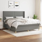 ΚΡΕΒΑΤΙ BOXSPRING ΜΕ ΣΤΡΩΜΑ ΣΚΟΥΡΟ ΓΚΡΙ 180X200 ΕΚ ΥΦΑΣΜΑΤΙΝ 3132090