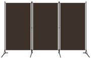 vidaXL Διαχωριστικό Δωματίου με 3 Πάνελ Καφέ 260 x 180 εκ.